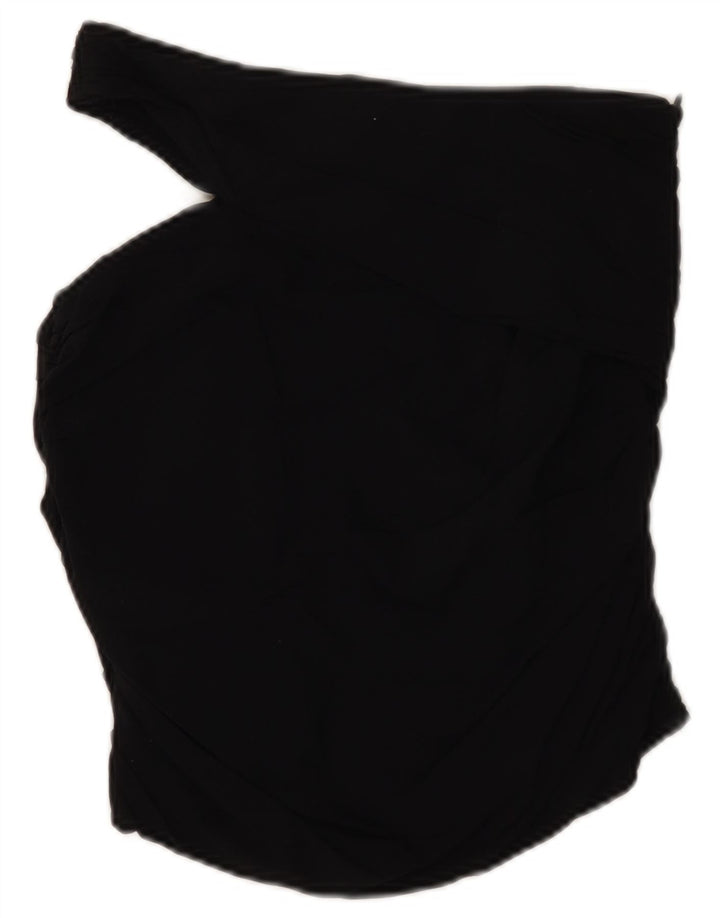 Zara Womens Crop One Ombro Top UK 12 Medium Black Viscose