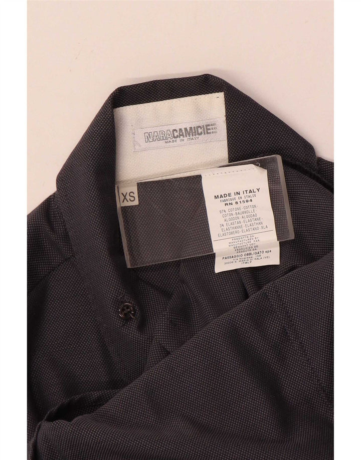 Camisa masculina Naracamicie XS azul marinho algodão