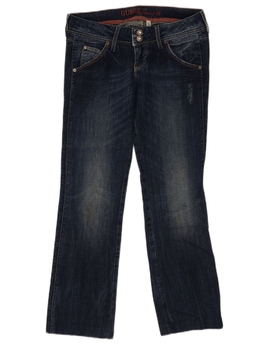 Guess Jeans feminino regular reto W28 L27 algodão azul marinho