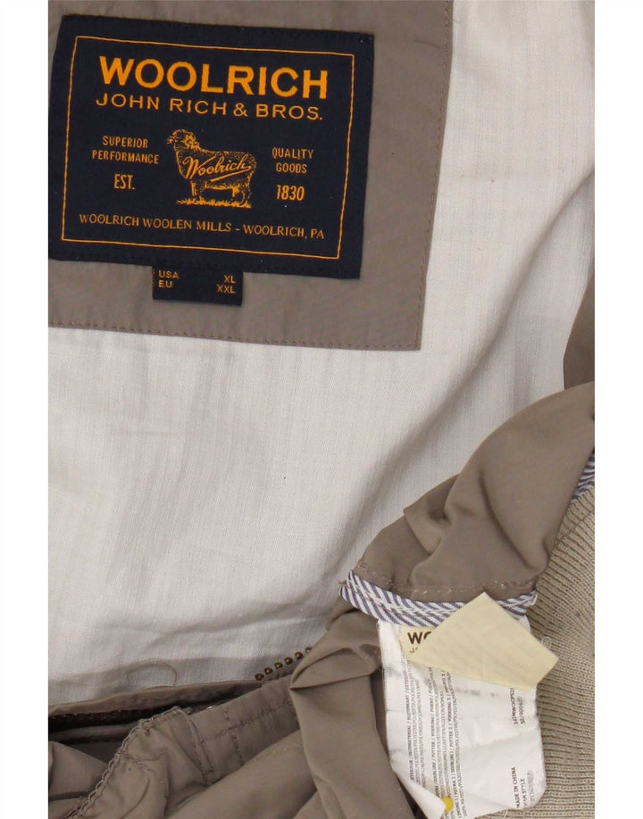Woolrich Mens Bomber Jacket UK 42 XL Beige Polyester