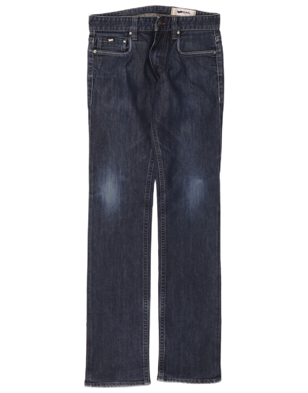 Gas Womens Straight Jeans W30 L34 Azul Marinho Algodão