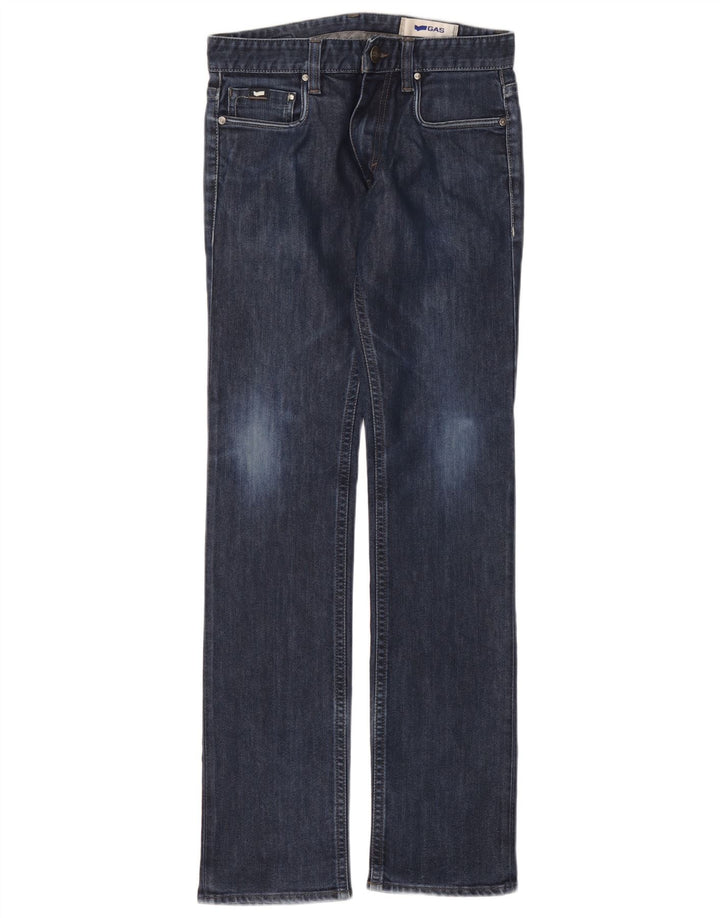 Gas Womens Straight Jeans W30 L34 Azul Marinho Algodão