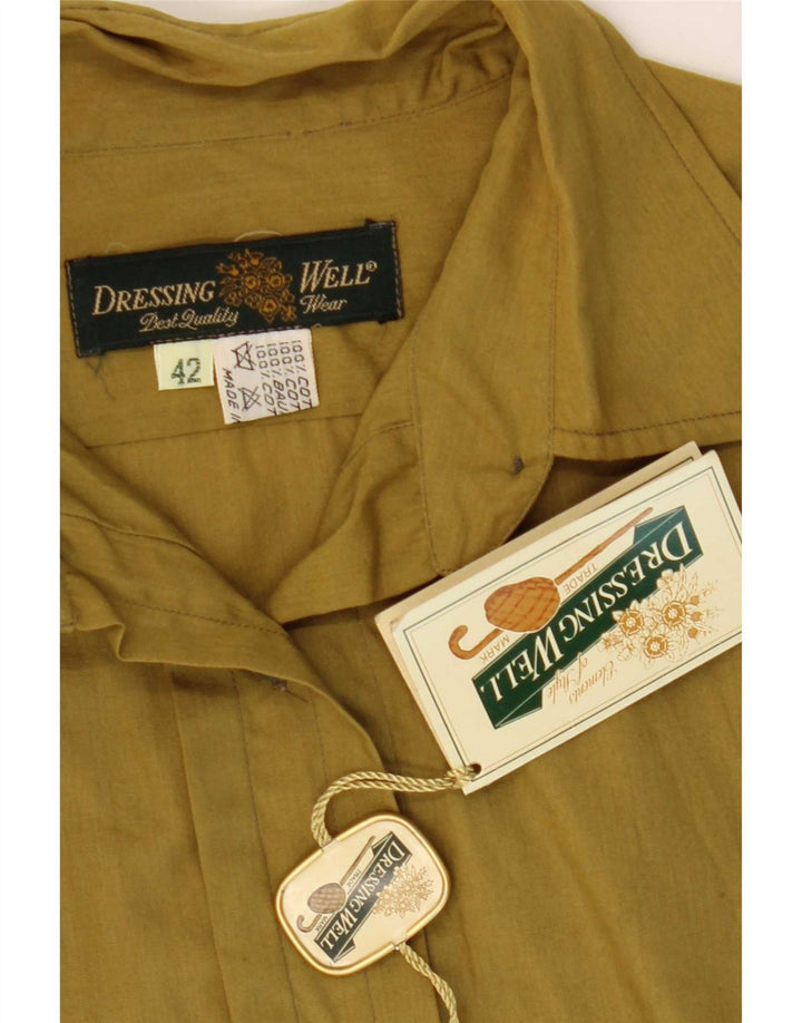 Camisa feminina vintage EU 42 grande algodão verde