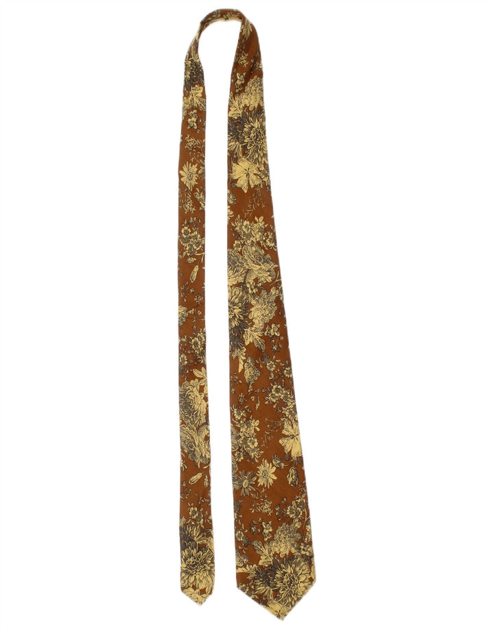 Gravata masculina Lanvin tamanho único marrom floral seda designer