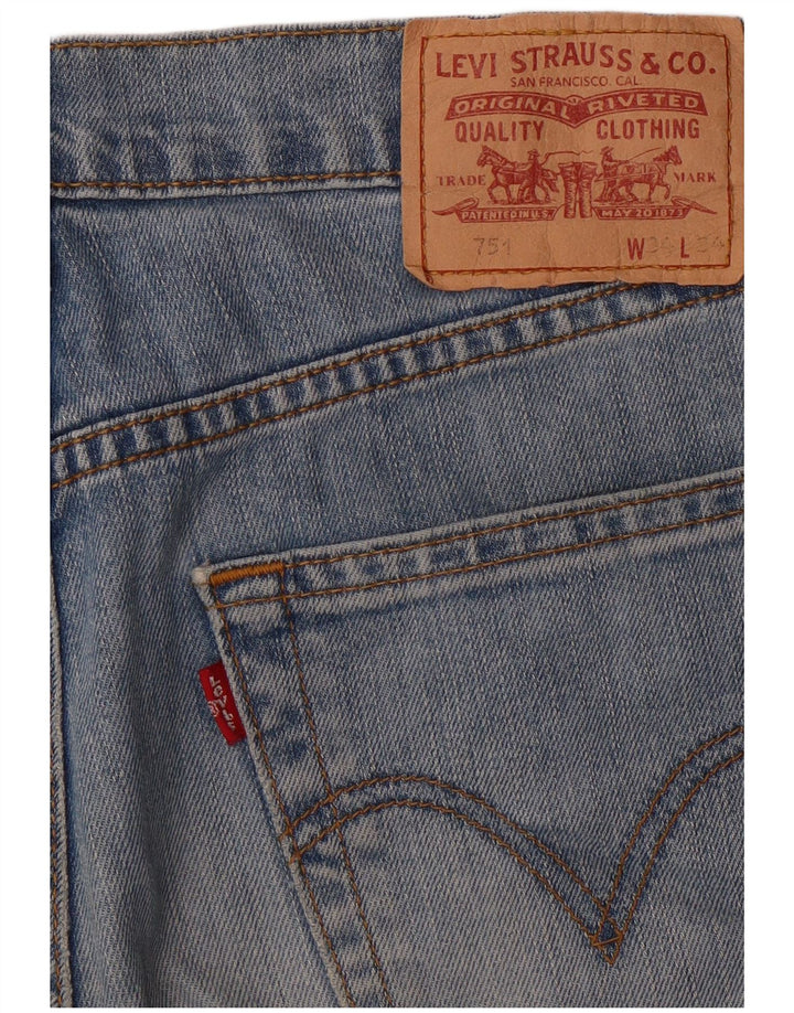 LEVI'S Masculino 751 Straight Jeans W34 L28 Azul Algodão