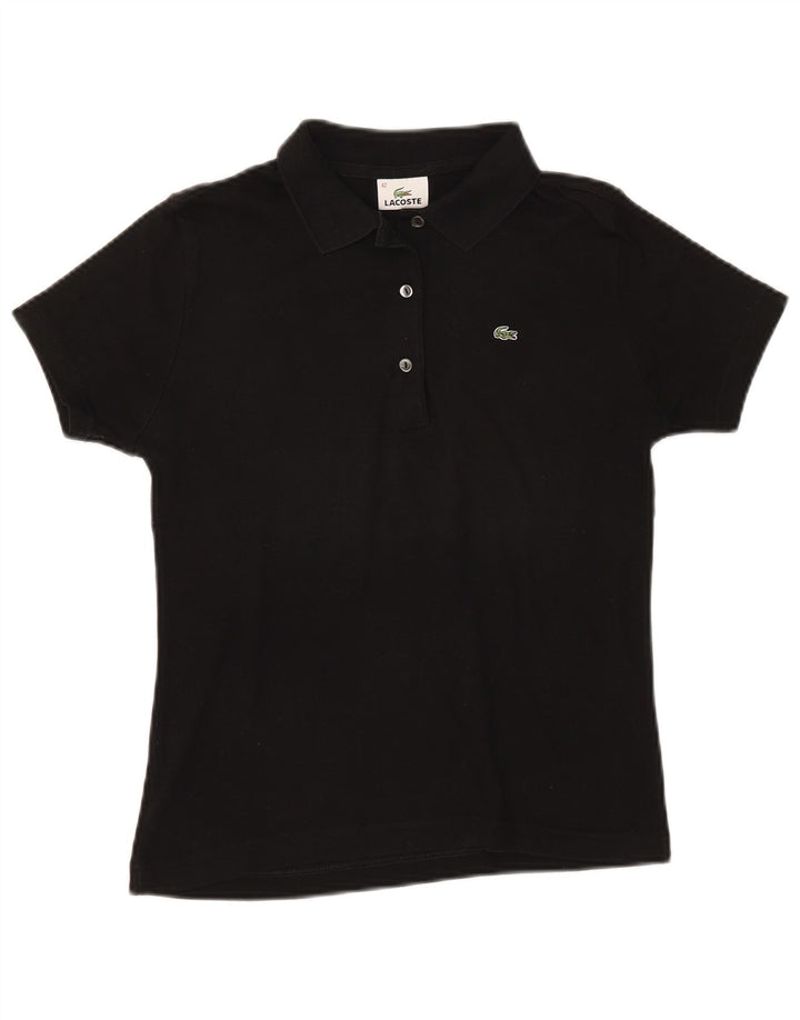 Camisa polo feminina Lacoste tamanho 42 grande algodão preto