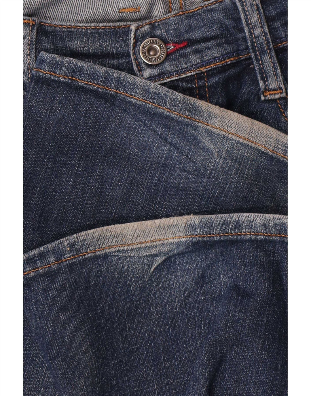 Mustang Mens Straight Jeans W32 L30 Azul Algodão