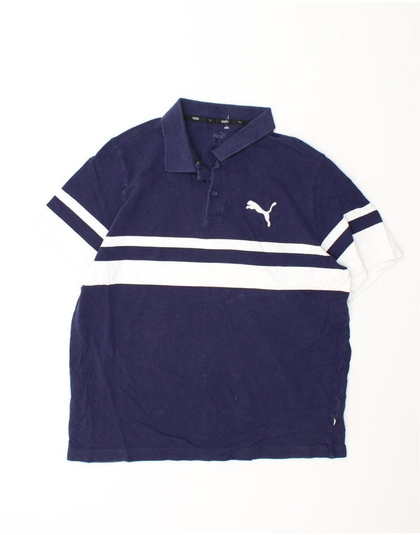 Camisa polo masculina PUMA XL azul marinho algodão colorblock