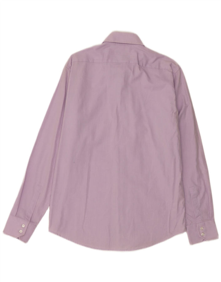 Camisa masculina Hugo Boss Regular Fit tamanho 4015 3/4 algodão roxo médio