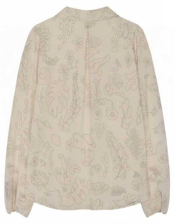 Pulôver feminino RIXO com gravata borboleta e blusa Reino Unido 14 médio branco floral viscose