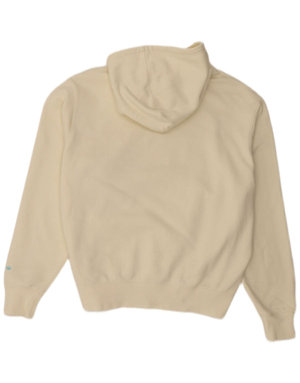 Adidas Mens Graphic Hoodie Jumper XL Off White Algodão