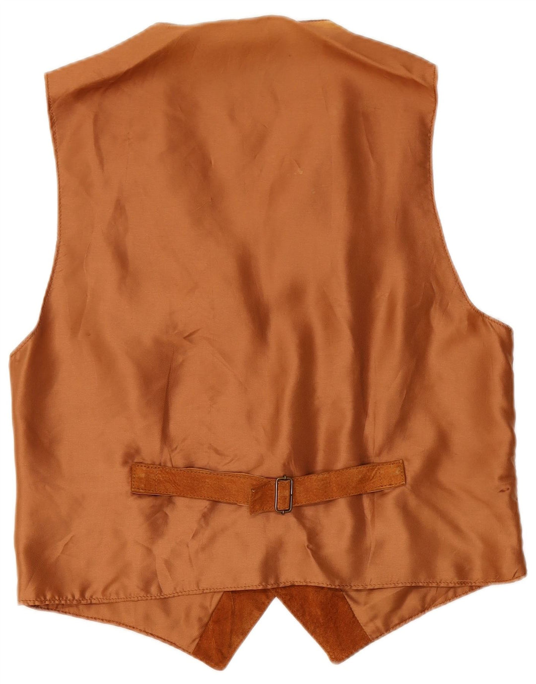 Colete de camurça vintage feminino Reino Unido 16 grande couro marrom