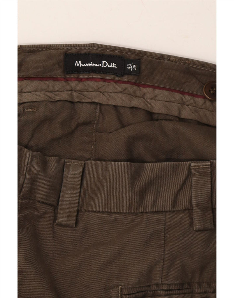 MASSIMO DUTTI Mens Straight Suit Trousers EU 48 XL W38 L38 Khaki Vintage Massimo Dutti and Second-Hand Massimo Dutti from Messina Hembry 