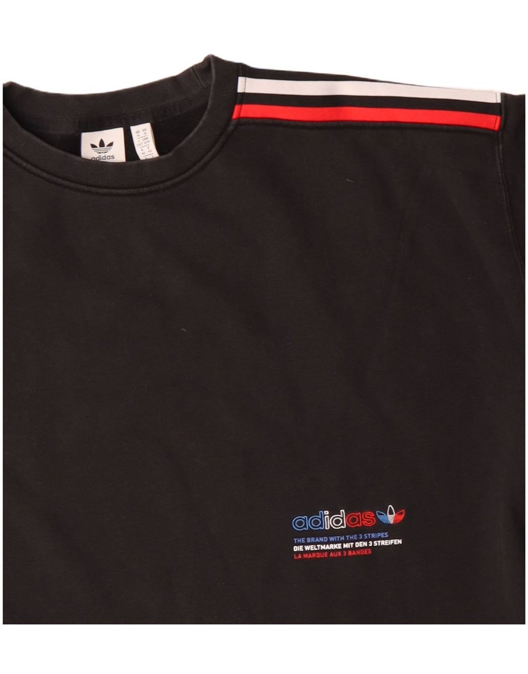 Adidas feminino três listras moletom jumper reino unido 14 grande preto