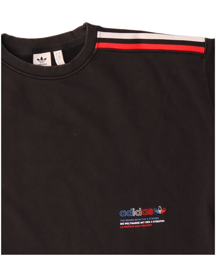 Adidas feminino três listras moletom jumper reino unido 14 grande preto
