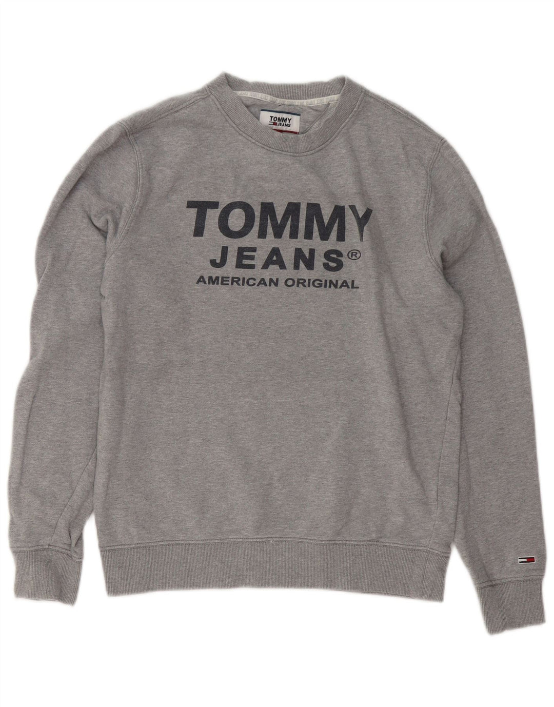 Tommy Hilfiger moletom gráfico masculino jumper pequeno algodão cinza
