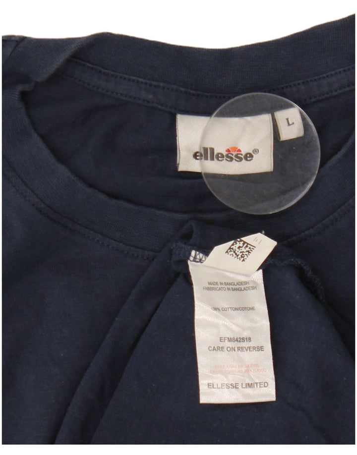 Colete gráfico feminino ELLESSE UK 16 grande algodão azul marinho