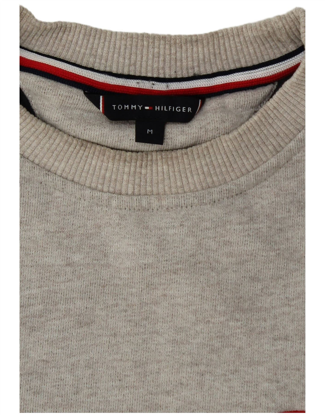 Suéter gráfico masculino TOMMY HILFIGER com bloco colorido cinza médio