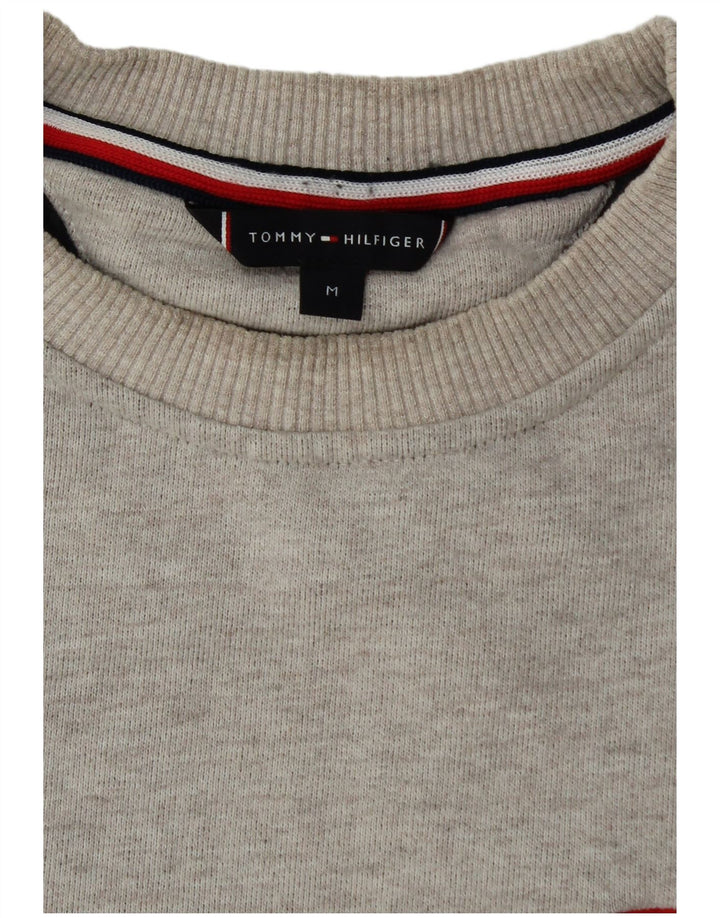 Suéter gráfico masculino TOMMY HILFIGER com bloco colorido cinza médio