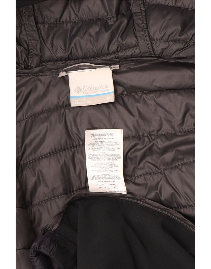 Columbia Jaqueta masculina acolchoada com capuz médio azul marinho Colourblock Nylon