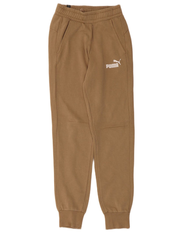 Calça de treino feminina Puma Joggers UK 4 XS algodão bege