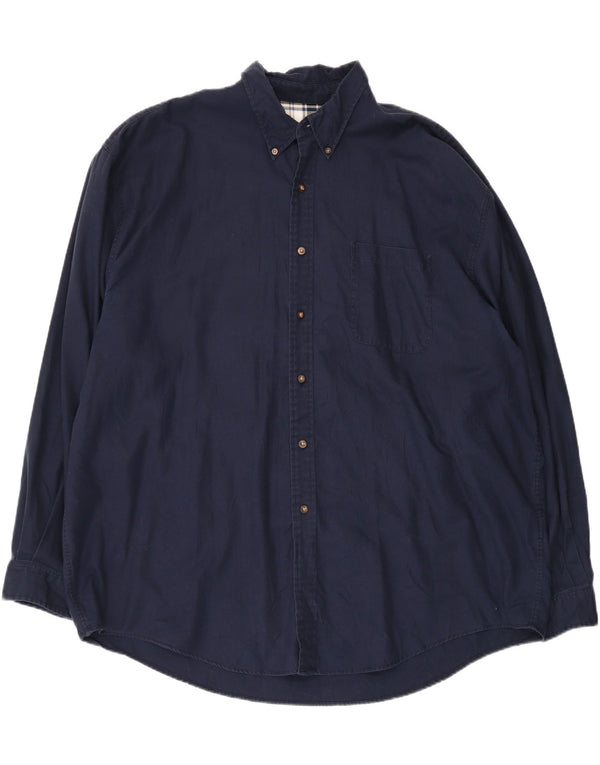 Camisa masculina Eddie Bauer 3XL algodão azul marinho