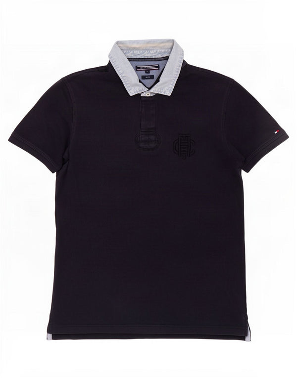 Camisa polo masculina Tommy Hilfiger Slim Fit Rugby XL azul marinho algodão