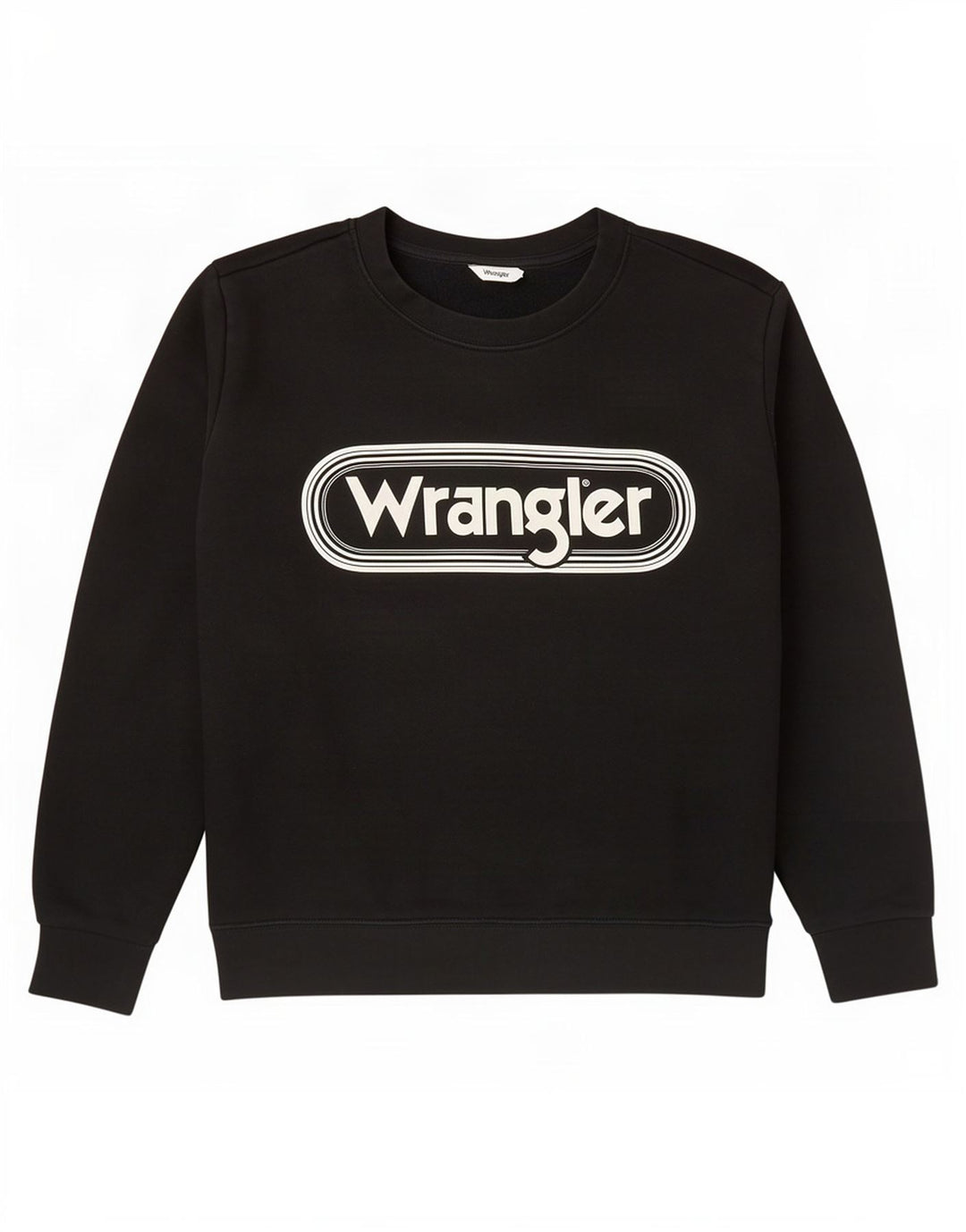 Wrangler feminino gráfico moletom jumper UK 16 grande algodão preto