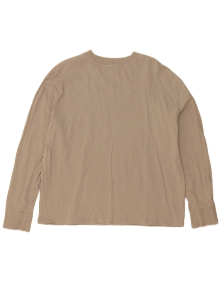 Zara Womens Oversized Top Manga Longa Reino Unido 10 Pequeno Bege