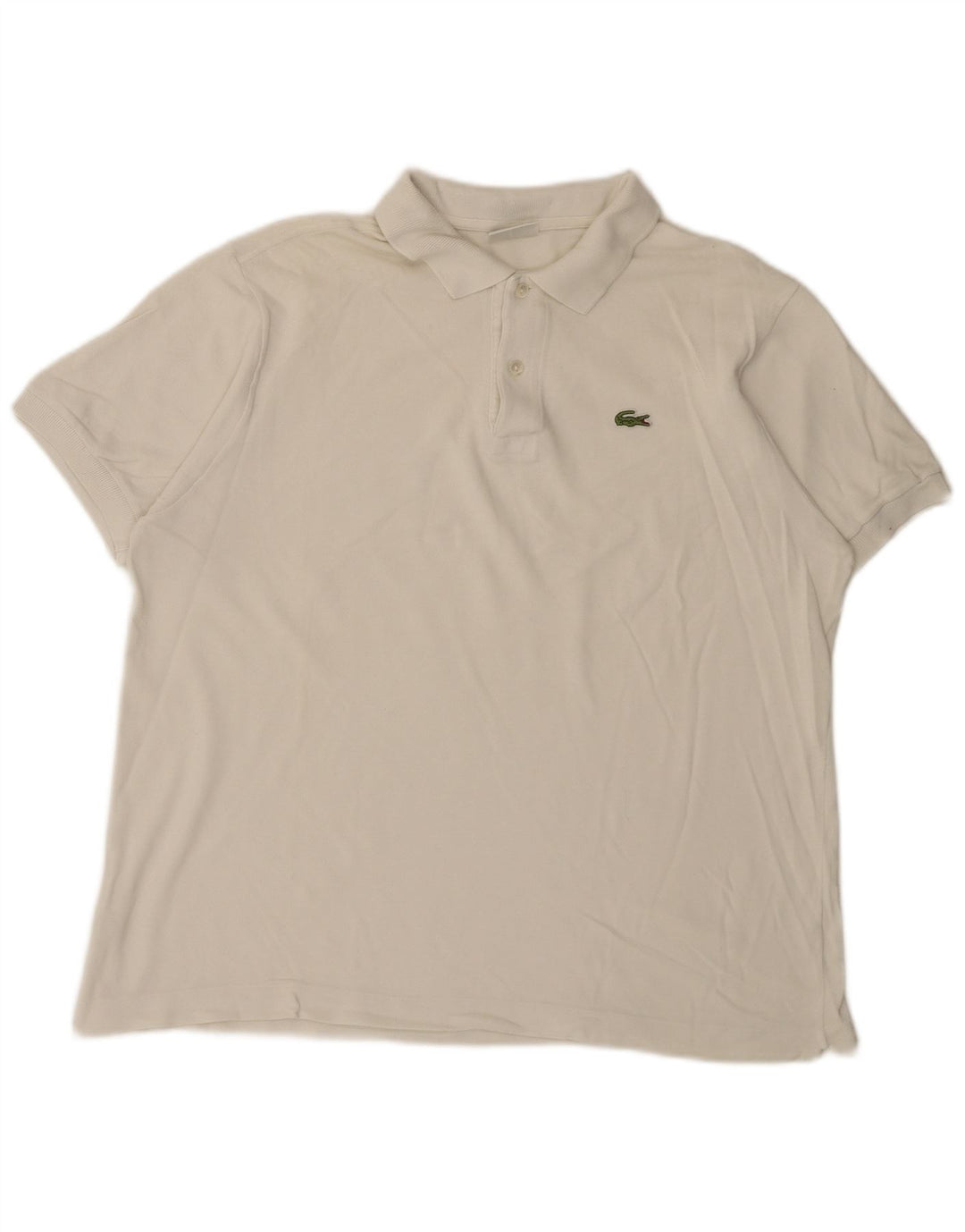 Camisa polo masculina Lacoste tamanho 6 XL algodão branco
