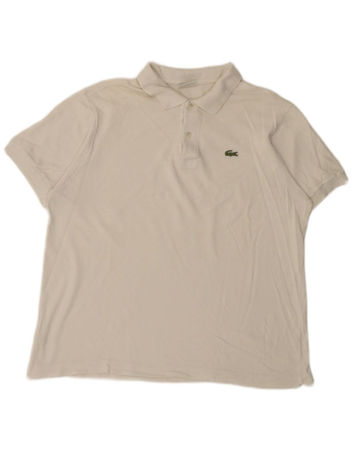 Camisa polo masculina Lacoste tamanho 6 XL algodão branco