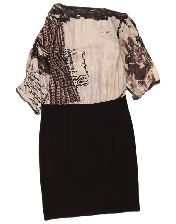 Liu Jo vestido feminino ombro de fora com cintura baixa IT 48 grande bloco colorido preto