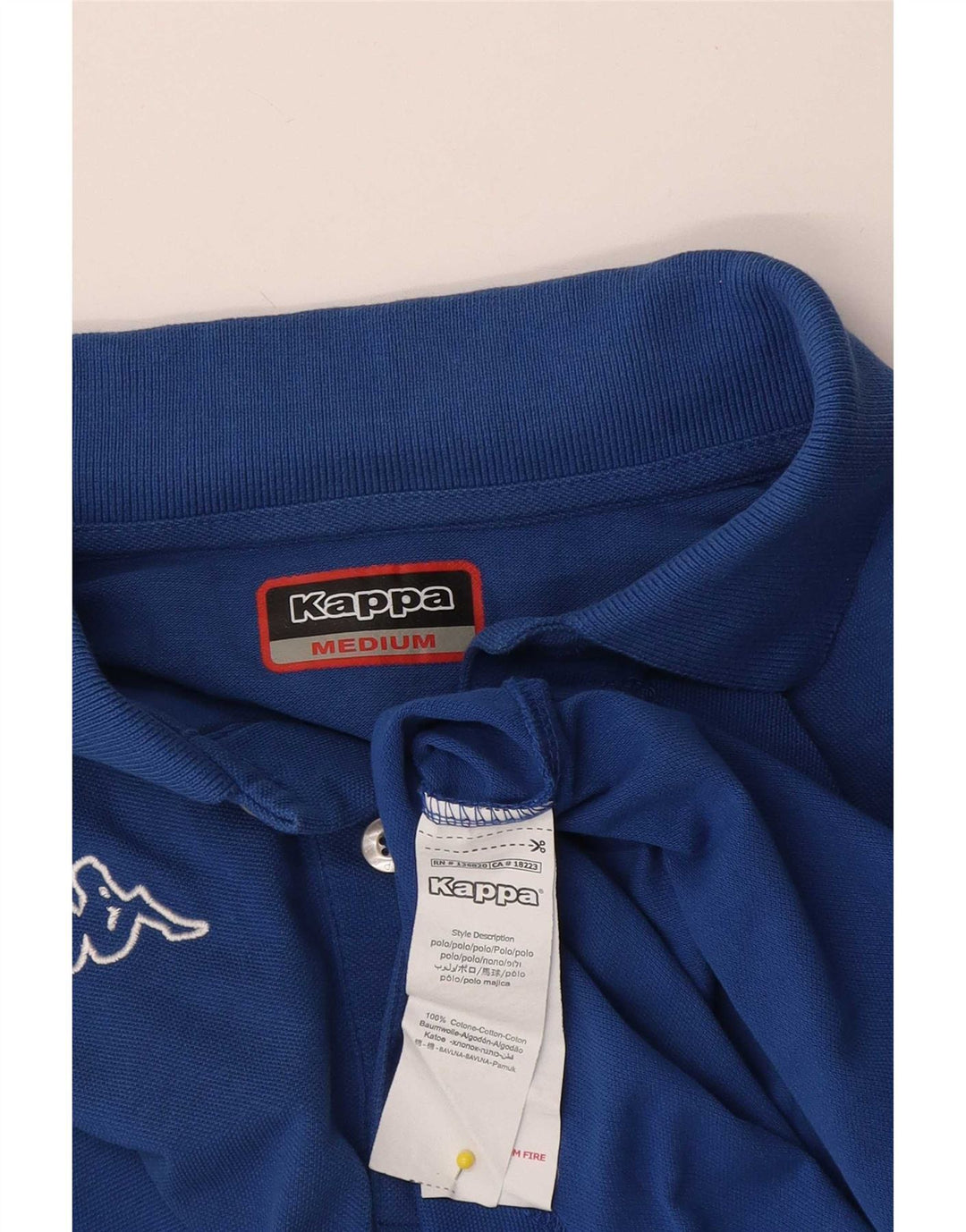 Camisa polo masculina Kappa algodão azul médio