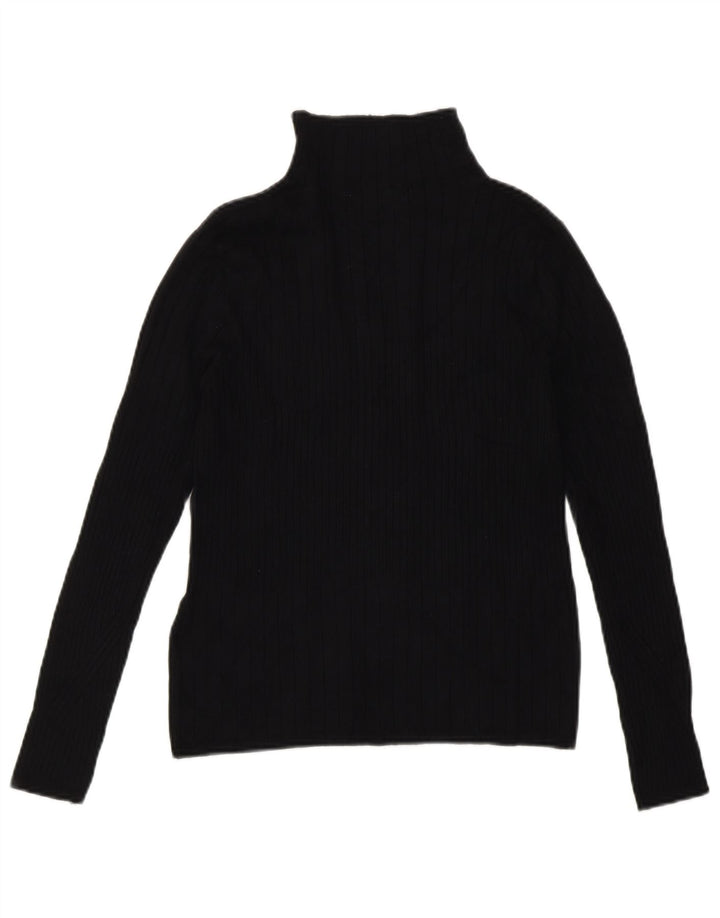 Suéter feminino Marks & Spencer com gola redonda e viscose preta pequena Reino Unido 10