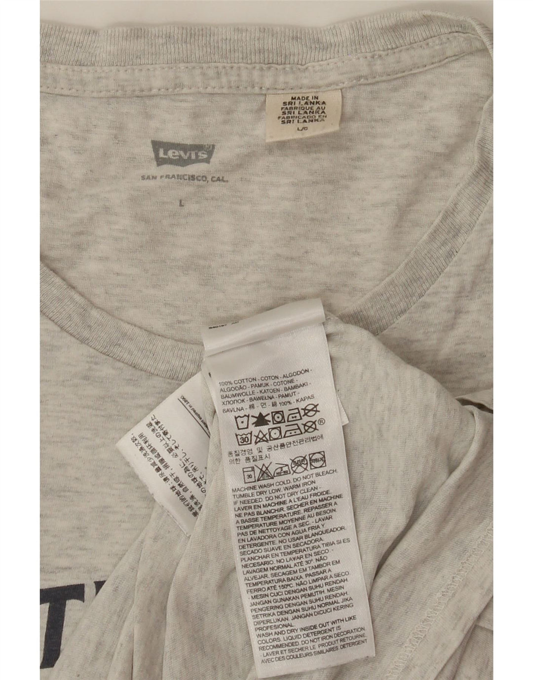 Camiseta gráfica masculina LEVI'S grande algodão cinza