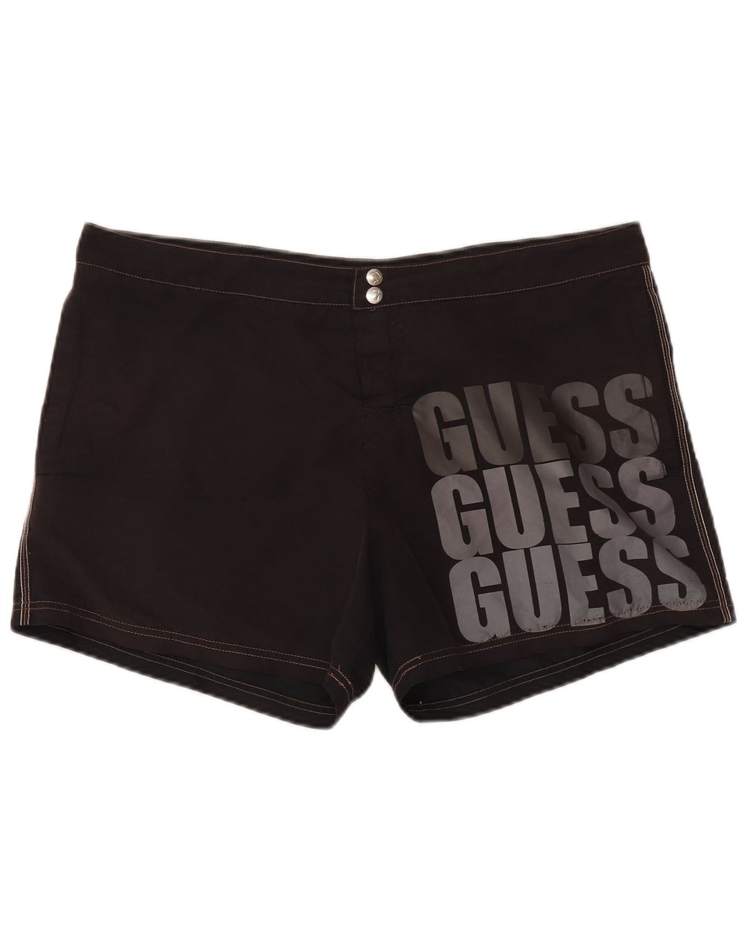 Guess Calção de banho masculino gráfico 2XL poliéster preto