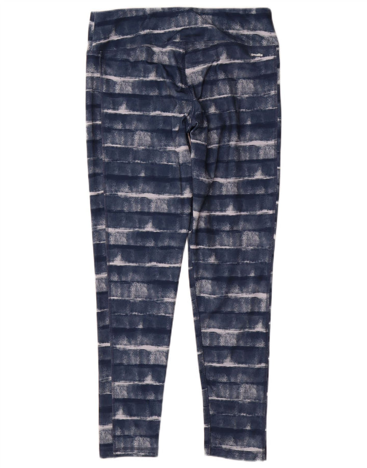 Adidas Womens Climalite Leggings UK 12/14 Médio Azul Listrado Poliéster