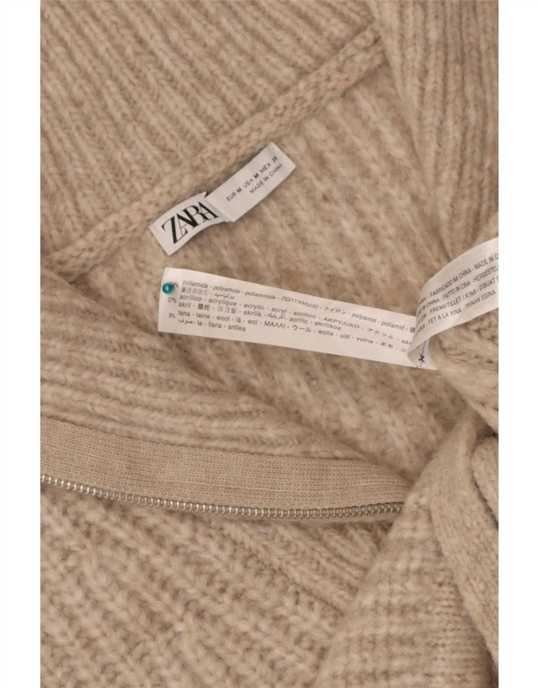 Zara Womens Crop Vest Regata Reino Unido 14 Médio Bege Poliamida