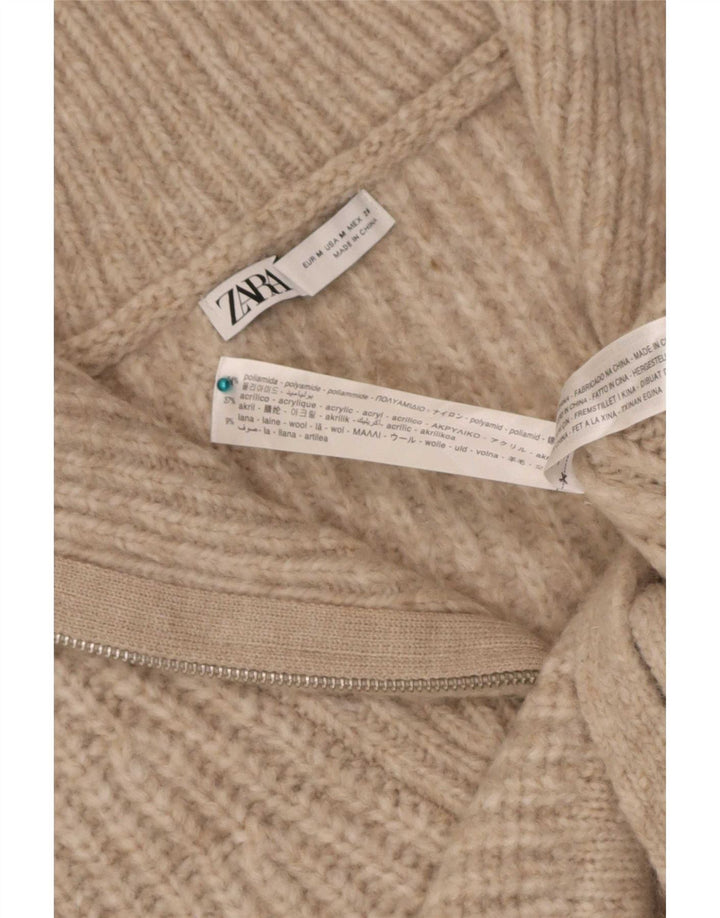 Zara Womens Crop Vest Regata Reino Unido 14 Médio Bege Poliamida