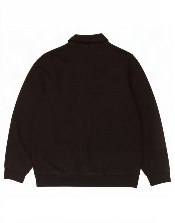 Lacoste Mens Classic Fit Zip Neck Moletom Jumper Tamanho 5 Grande Preto