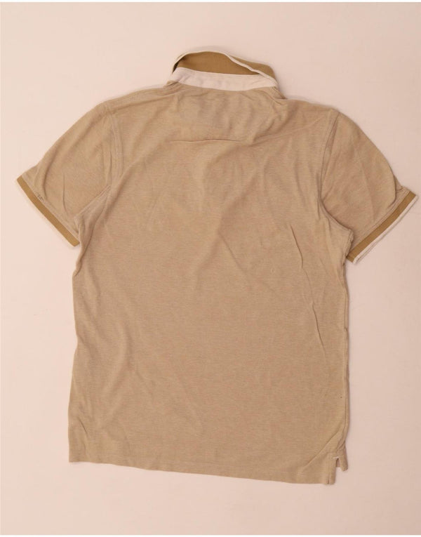 Camisa polo masculina Jack & Jones pequena bege algodão