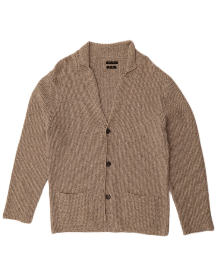 Suéter cardigã masculino Massimo Dutti grande cinza