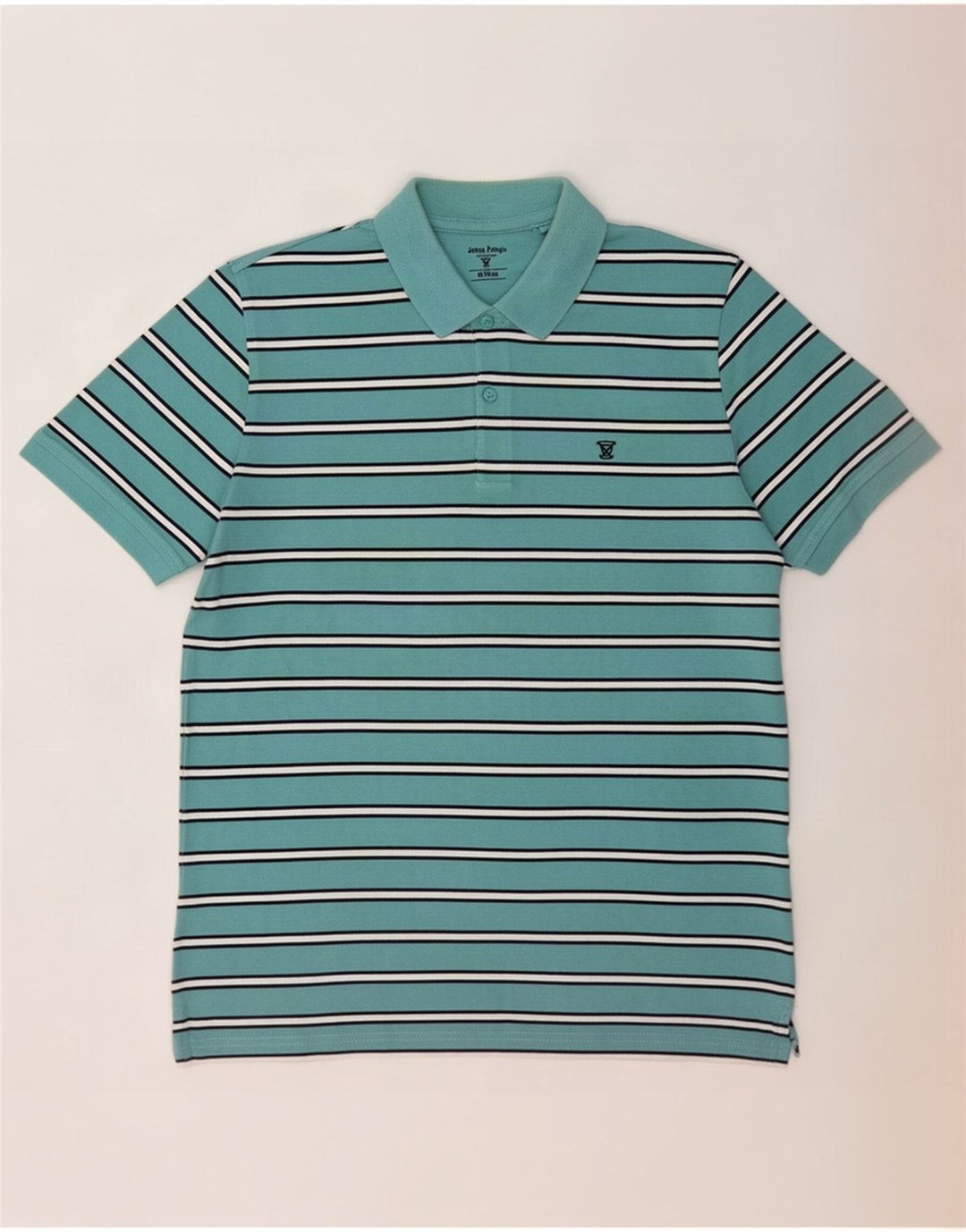 Camisa polo masculina James Pringle de algodão listrado azul médio