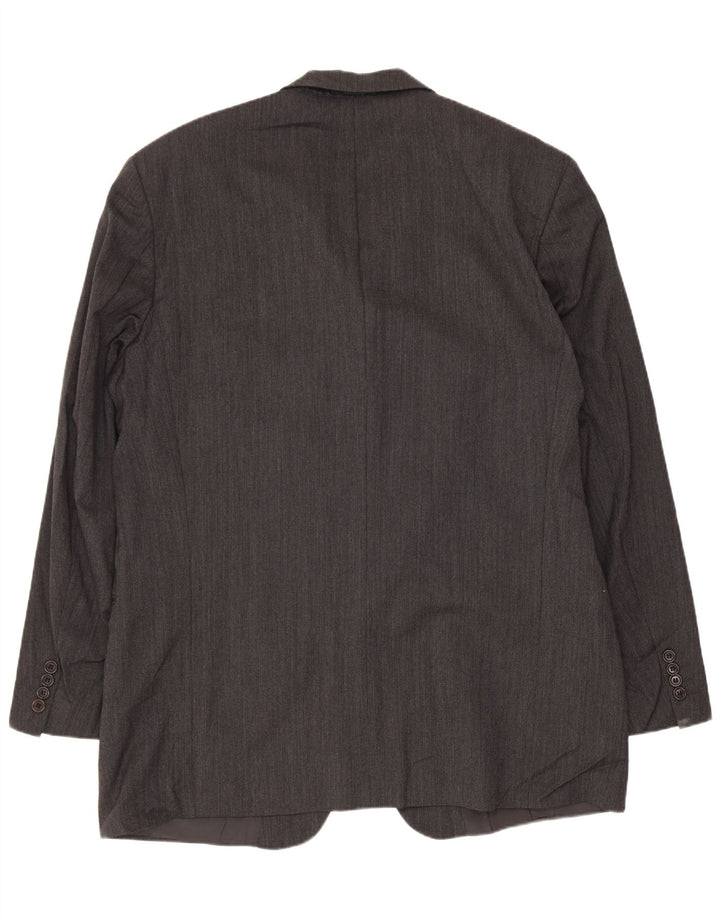 Jaqueta blazer masculina de 3 botões HUGO BOSS EU 54 2XL lã cinza
