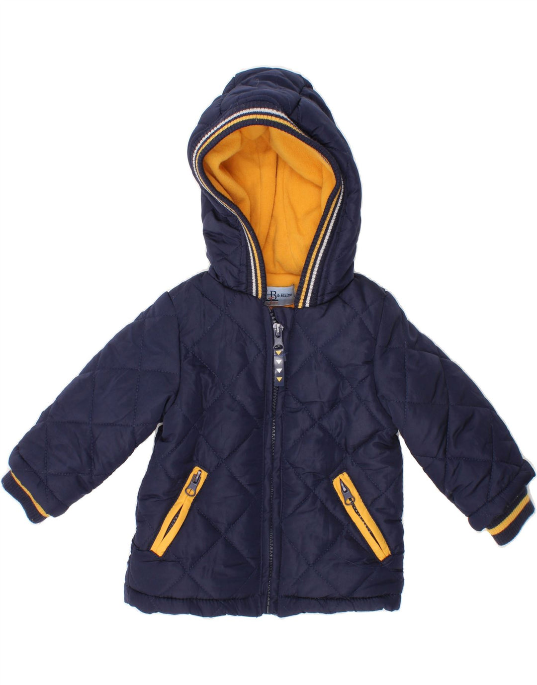 HARMONT & BLAINE Baby Boys Hooded Quilted Jacket 6-9 Months Navy Blue Vintage Harmont & Blaine and Second-Hand Harmont & Blaine from Messina Hembry 