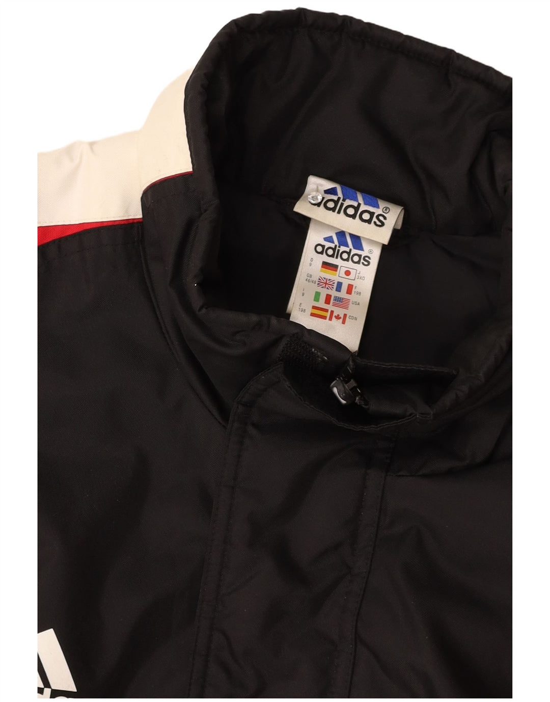 Casaco corta-vento masculino ADIDAS UK 46/48 XL preto colorblock poliamida