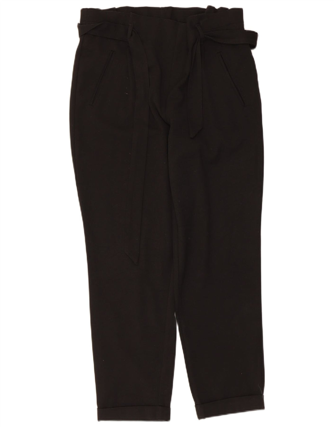 Calça feminina Zara cônica cortada média W28 L25 preta