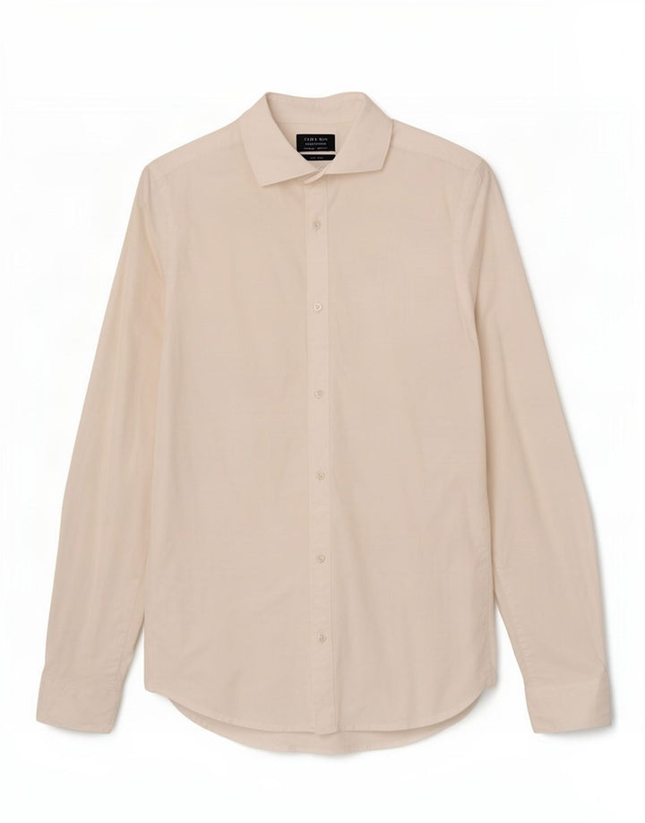 Camisa masculina Zara Super Slim Fit pequena branca