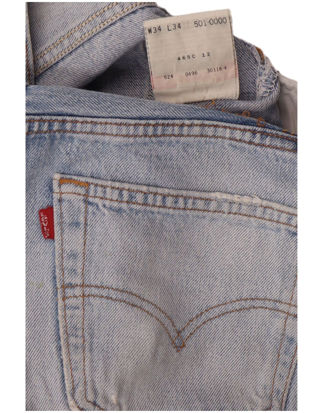 Jeans retos masculinos LEVI'S W34 L29 algodão azul
