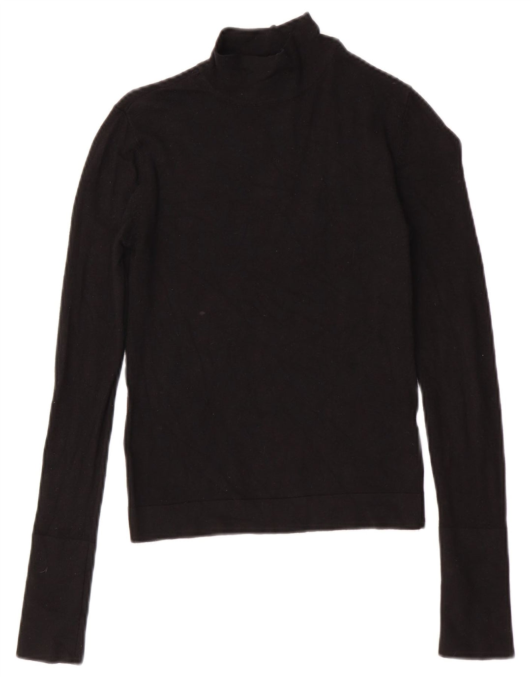 Suéter feminino Zara com gola tartaruga Reino Unido 10 pequeno preto viscose